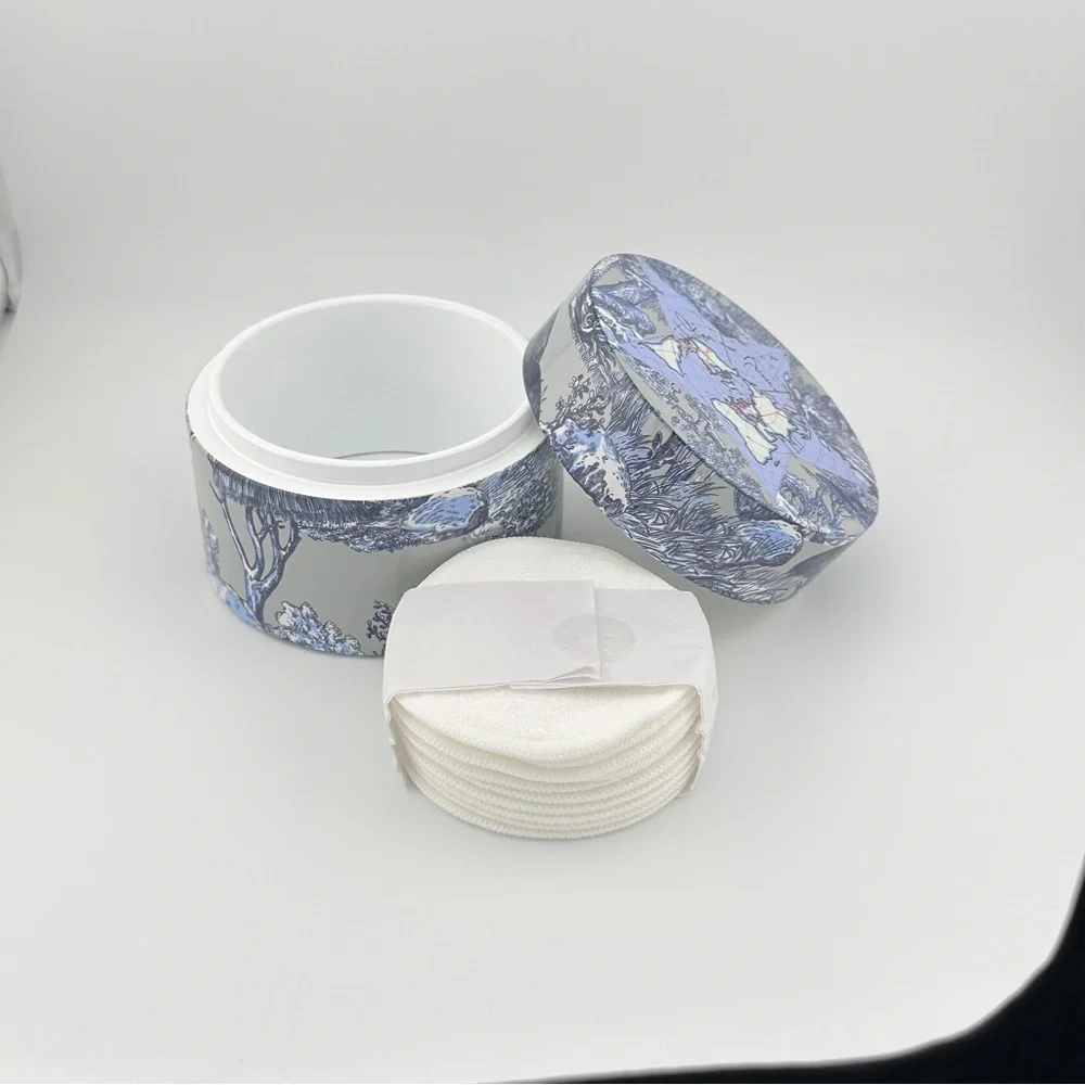 🆕 DIOR Skincare Set w/ Blue & White Vanity Jar, Reusable Toner Pads & Cleanser